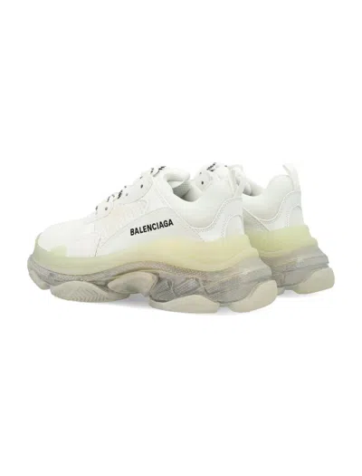 Shop Balenciaga Woman's Triple S Clear Sole Sneakers In White