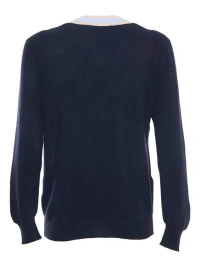 Ballantyne Blue Colored Checked Sweater In Blue