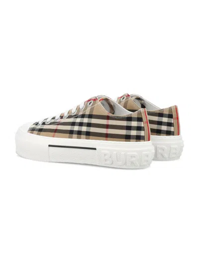 Shop Burberry Check Woman's Sneakers In Archive Beige Ip Chk