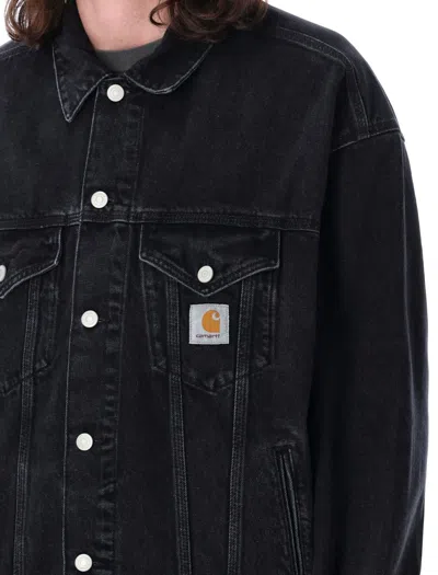 Shop Carhartt Wip Helston Jacket In Black Stone Wash