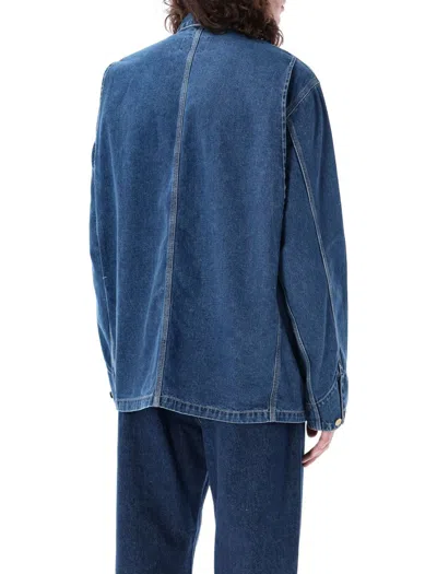 Shop Carhartt Wip Og Chore Coat In Blue Stone Wash