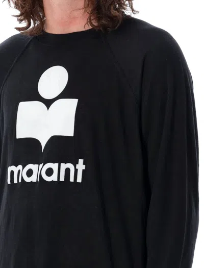 Shop Isabel Marant Kieffer Long Sleeve Logo T-shirt In Black