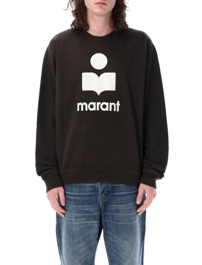 Shop Isabel Marant Mikoy Logo Sweatshirt In Faded Black + Multi