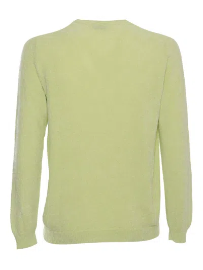 Sette Fili Cashmere Green Sweater In Multicolor