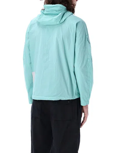 Shop Ten C Mid Layer Rainjacket In Dusty Turquoise