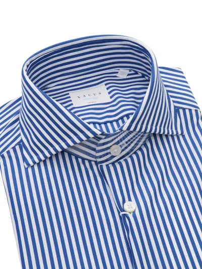 Xacus Blue Striped Shirt In Multicolor