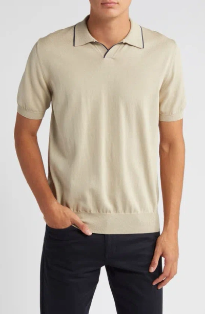 Shop Canali Johnny Collar Polo In Beige