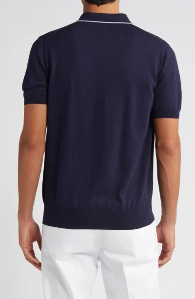 Shop Canali Johnny Collar Polo In Navy