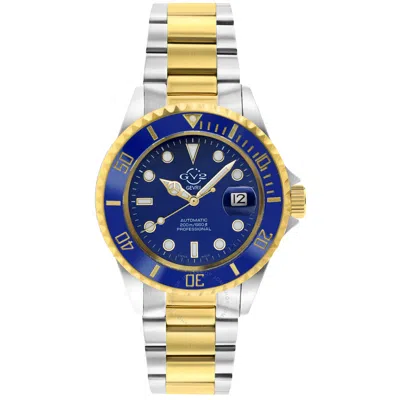 Shop Gv2 By Gevril Liguria Automatic Blue Dial Men's Watch 42253 In Two Tone  / Blue / Gold Tone / Yellow