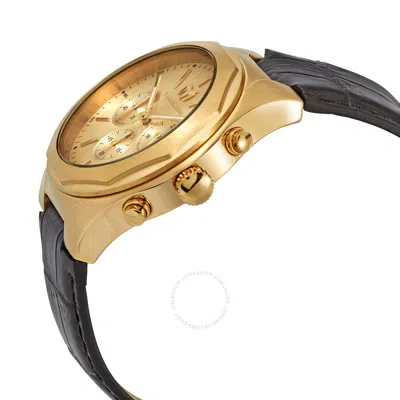 Shop Technomarine Moonsun Chronograph Quartz Gold Dial Men's Watch Tm-820011 In Black / Gold / Gold Tone / Yellow