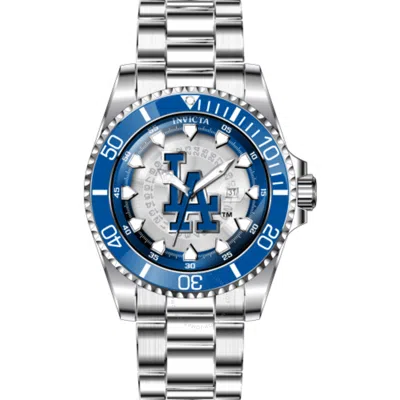 Shop Invicta Mlb Los Angeles Dodgers Quartz Men's Watch 43467 In Blue / Silver / White