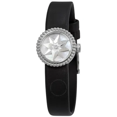 Shop Dior La D De  Quartz Ladies Watch Cd040112a001 In Black / Mop / Mother Of Pearl / Rose