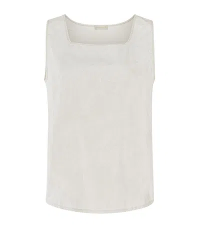 Shop Hanro Urban Casuals Floral Tank Top In Ivory