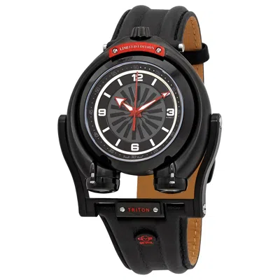 Shop Gv2 By Gevril Triton Automatic Black Dial Men's Watch 3401 In Red   / Black