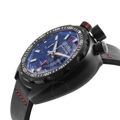 Shop Gevril Canal Street Chrono Chronograph Automatic Blue Dial Men's Watch 46202 In Black / Blue