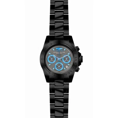 Shop Invicta Speedway Chronograph Grey Dial Black Ion-plated Men's Watch 17313 In Black / Blue / Grey