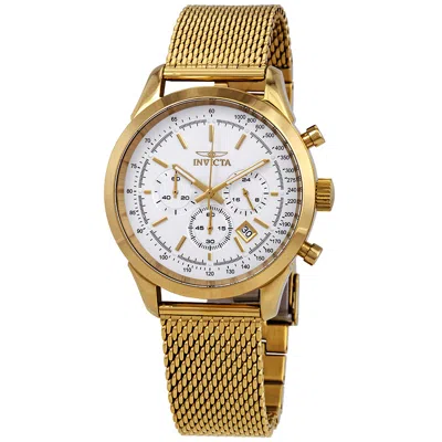 Shop Invicta Speedway Chronograph Silver Dial Men's Watch 25225 In Gold Tone / Silver / Yellow