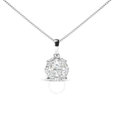 Haus Of Brilliance 14k White 1.00 Cttw Lab Grown Diamond Floral Cluster Pendant 18" Necklace (g-h Co In White