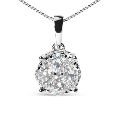 Haus Of Brilliance 14k White 1.00 Cttw Lab Grown Diamond Floral Cluster Pendant 18" Necklace (g-h Co In White