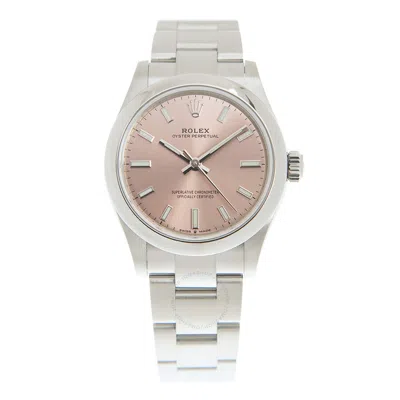 Shop Rolex Oyster Perpetual 31 Automatic Pink Dial Ladies Watch 277200pkso In Ink / Pink