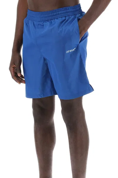 Shop Off-white Surfer Sea Bermuda Shorts In Blue