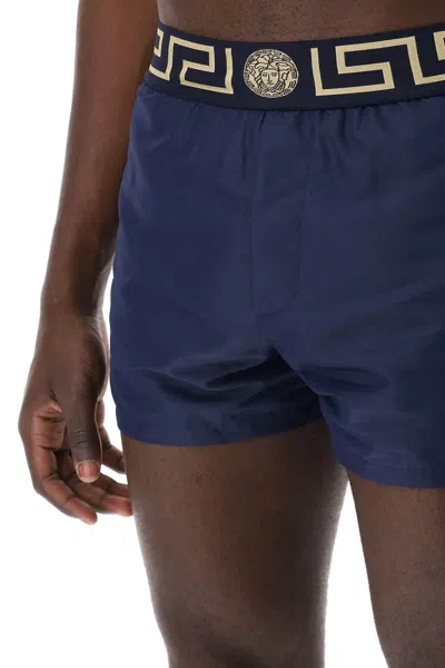 Shop Versace Greek Sea Bermuda Shorts For In Blue