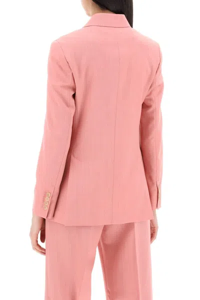 Shop Max Mara Double-breasted Tailored Mantide In Pink