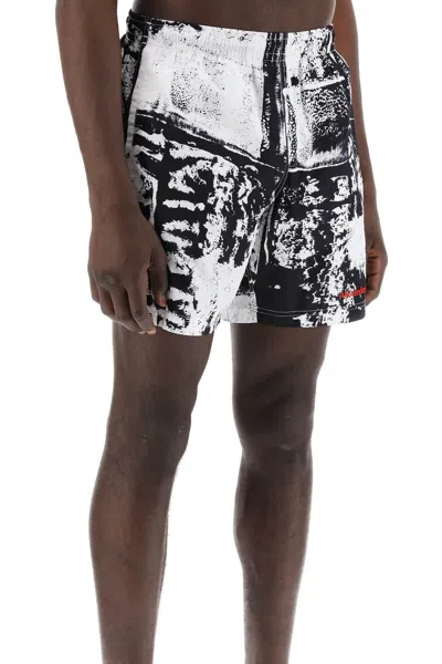 Shop Alexander Mcqueen Able Women's Beach Shorts In White,black