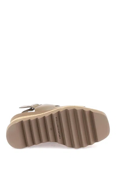 Shop Stella Mccartney Elyse Platform Sandals With Wedge In Brown
