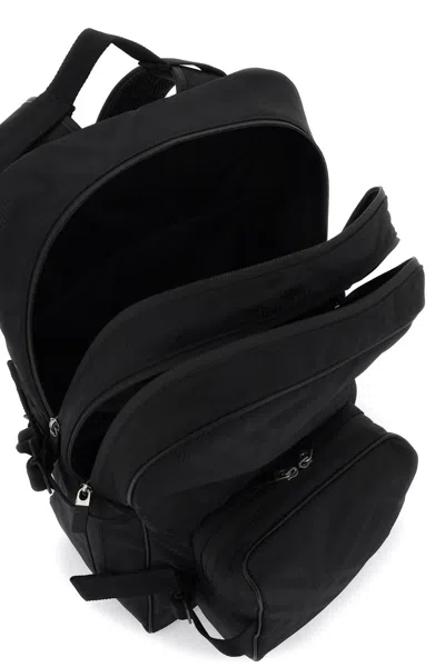 Shop Burberry Ered Jacquard Backpack In Black