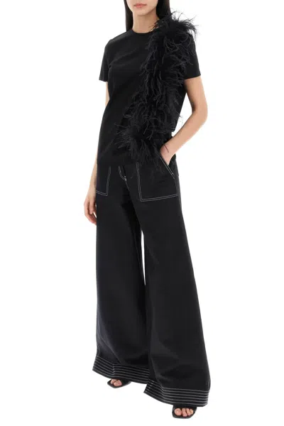 Shop Max Mara Wide-legged Oboli Workwear Pants With In Black