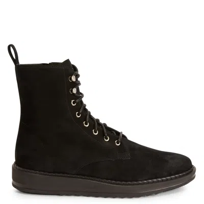Giuseppe Zanotti Bassline Suede Cargo Boots In Black