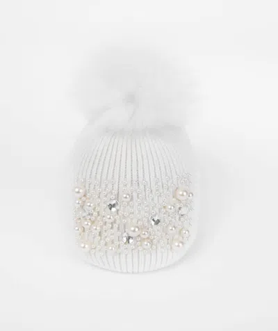 Shop Pia Rossini Krystal Hat In Ivory In White