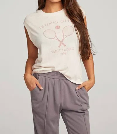 Shop Chaser Women's Tennis Club Shirt In White In Pink