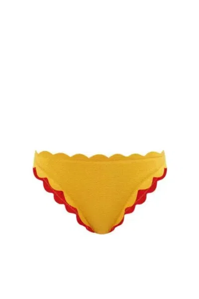 Shop Marysia Women's Antibes Bikini Bottom In Papaya/poppy In Yellow