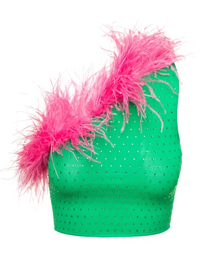 Shop Chiara Ferragni M03 Cf Strass Knitwear In Bright Green