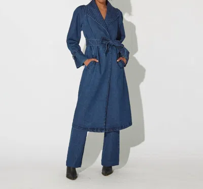 Shop Cleobella Cara Trench Coat In Medium Wash Indigo In Blue
