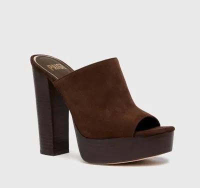 Shop Paige Corbin Mule In Chocolate Suede In Brown