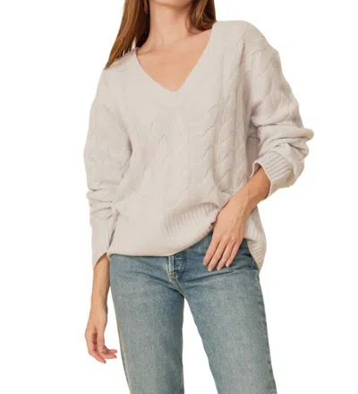 Shop One Grey Day Monterey Cashmere Pullover Sweater In Salt In Beige