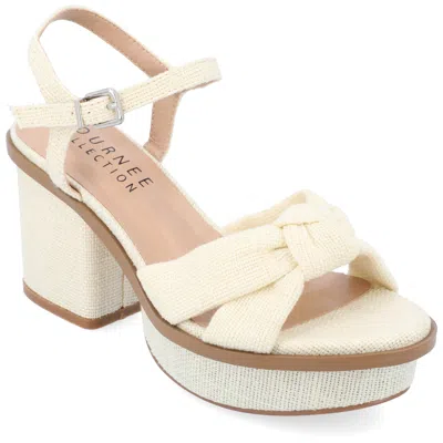 Journee Collection Garner Platform Sandal In White