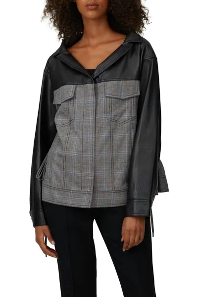 Shop Adeam Oversized Ruched Jacket In Grey