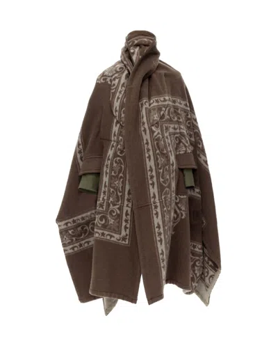 Shop Comme Des Garçons Rare Comme Des Garcons 2009 Runway Brown Ethnic Wool Cashmere Blanket Cocoon