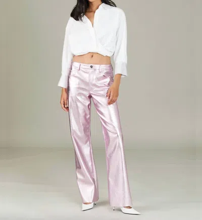 Alix Nyc Jay Pant In Pink Metallic In Multi