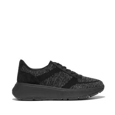 Shop Fitflop Women's Platform Knit Sneaker In Black