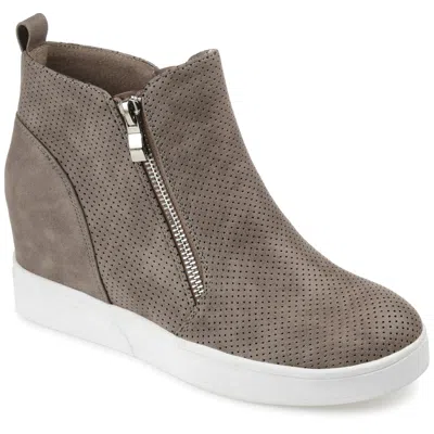 Shop Journee Collection Collection Women's Wide Width Pennelope Sneaker Wedge In Grey
