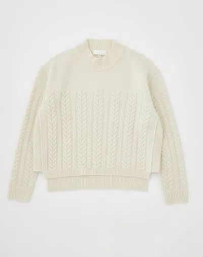 Shop Moussy Women's Mv Cable Knit Sweater In Off White In Beige