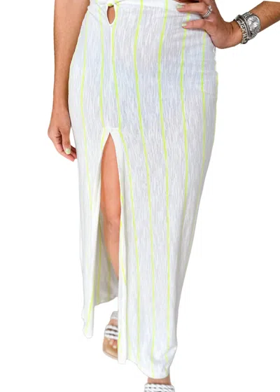 Shop Peixoto Stevie Maxi Skirt In Glow Stripe In White