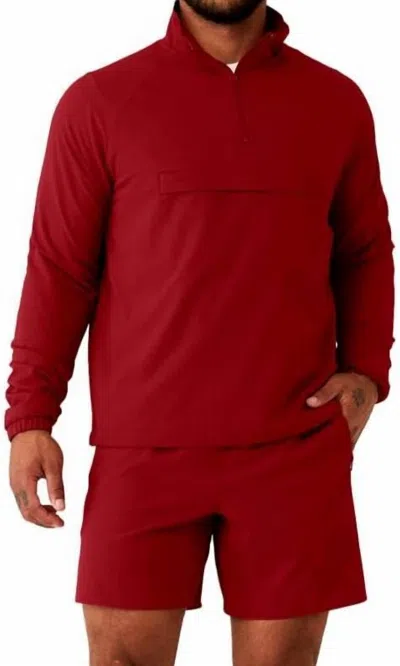 Shop Alo Yoga Men 1/4 Zip Ripstop Jacket In Victoria Red