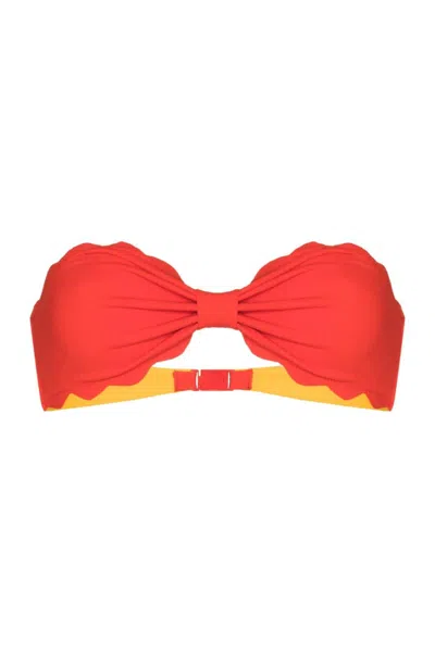 Shop Marysia Women's Antibes Bikini Top In Poppy Red In Orange
