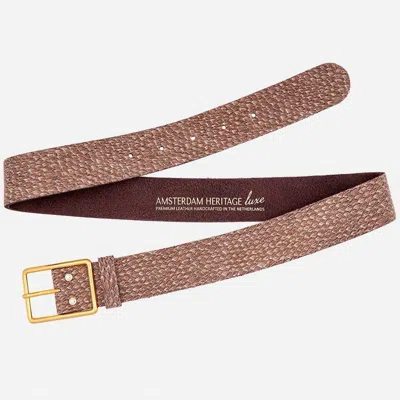 Shop Amsterdam Heritage Jules Belt In Taupe In Grey